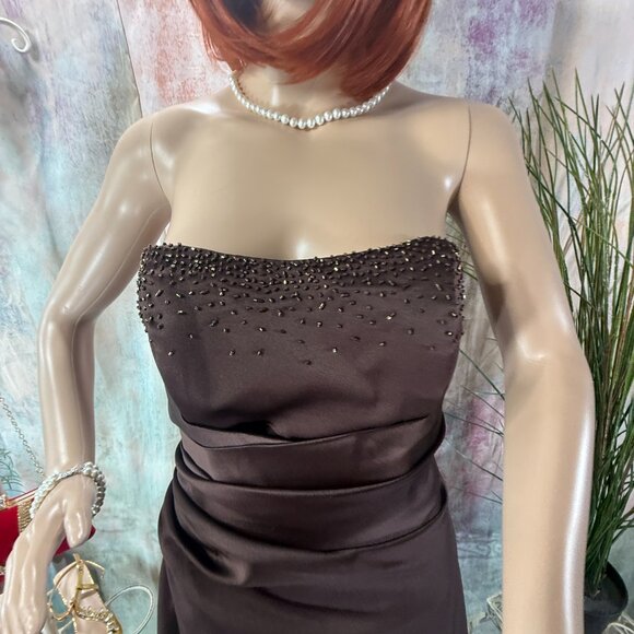 New📌Alfred Angelo Crystal Beading Draped Bodice Bridesmaid - Formal -Prom Dress - Picture 3 of 15